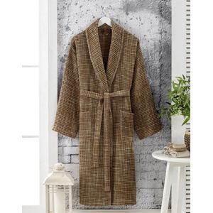 Lubna Home Waffel Badjas LARGE- Zacht Katoen waffel dessing Badjas VOOR HOTEL-SPA-THUIS-TERRA