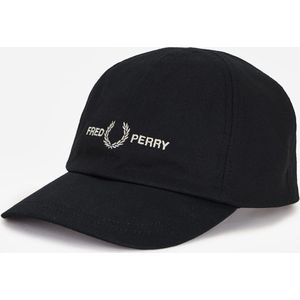 Fred Perry Graphic branded twill cap - black warm grey