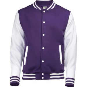 Awdis Unisex Varsity Jacket (Paars / Wit)