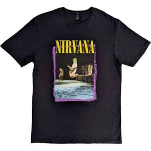Nirvana - Stage Jump Heren T-shirt - L - Zwart
