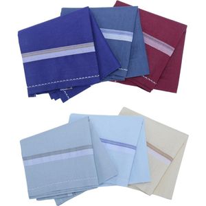 Lichte en donkere kleur 15 inch complete gezichtsbedekking zakdoek heren katoen gestreept comfortabel handig lange uren meerkleurig-zakdoek