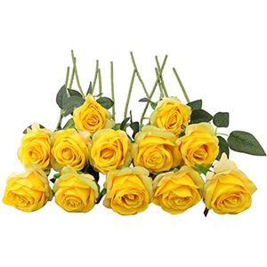JOYHAZE 12 stks Kunstrozen 50 cm Enkele Lange Steel Zijden Bloemen Bloeiende Rozen voor Bruiloft Thuis Feest Kantoor Tafeldecoratie DIY Bloemstukken