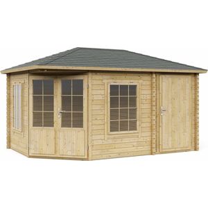 Interflex tuinhuis - blokhut - geimpregneerd hout - inclusief dakbedekking- 4355