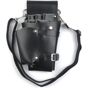 Allecto Premium - Kappersriemtas van hoogwaardig PU leer voor professionele kappers - Handige kappergereedschapstas met schaarholster - Inclusief taille- en schouderriem - Stylish en praktisch voor al je kappersbenodigdheden.
