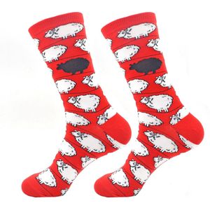 Robin Ruth - Zwarte schaap - Rood - Heren sok - Maat 41-46