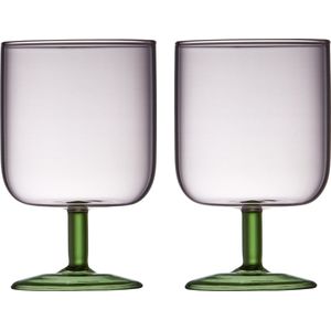 Lyngby Glas Torino Wijnglas 30 cl 2 st. Pink/Groen