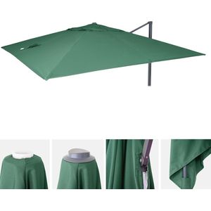 Vervangende Overtrek voor Luxe Zweefparasol 3 x 3 m - Donkergroen Polyester