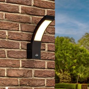 Bristol – LED wandlamp met bewegingssensor – Incl. schemersensor – IP54 waterdicht – 814 lumen - 3000K warm wit licht – 10 watt – Zwart – Buitenlamp - 5 jaar garantie