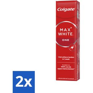 2 x Colgate Tandpasta Max White One 75 ml - Tandpasta - Tanden Bleken - Wittere Tanden - Colgate - Tandsteen