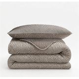 Sleeptime 2 in 1 Dekbed zonder Overtrek Chevron - Dekbed - 140 x 200 cm + 1 x kussensloop 60x70 - Taupe