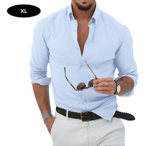 Livano Overhemd Heren - Volwassenen - Lange Mouwen - Strijkvrij - Lange Mouw - Lichtblauw - Maat XL