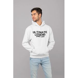 1982 Jaar Wit Hoodie heren - Maat S - Ultimate Legend - Verjaardag Cadeau Mannen - Limited Edition
