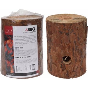 Set van 5x stuks zweedse boomstam houtblok fakkels voor binnen en buiten - 20 cm - Tuinfakkels