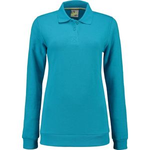Lemon & Soda polosweater voor dames in de maat XXL in de kleur turquoise.