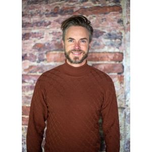 GCM heren Trui - opstaande kraag - 23751 roest - turtle neck - maat 3XL
