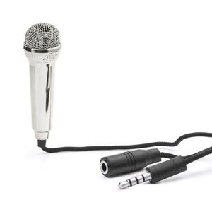 Kikkerland Mini karaoke microfoon voor smartphones – Ideaal voor Tiktok – Muziek – Karaoke – Feestje – Zilver - Kadotip