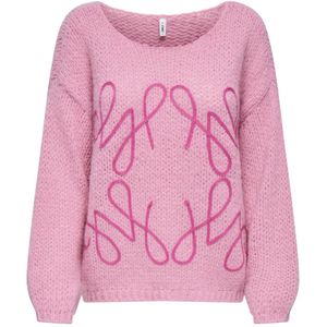 ONLY - ONLALYSSA LIFE LS EMB O-NECK KNT - Dames Trui