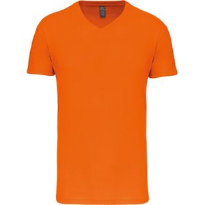 Oranje T-shirt met V-hals merk Kariban maat XXL