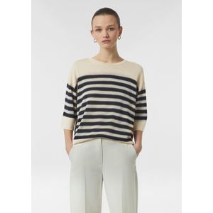 comma - Gebreide Trui - Gestreept - Lyocellmix - Ronde Halslijn