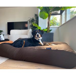 Dog's Companion Hondenkussen / Hondenbed - L - 115 x 85 cm - Chocolade Bruin Canvas/Katoen