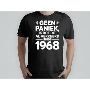 Geen Paniek ik doe dit al verkeerd Sinds 1968 - T Shirt - SarcasticBirthday - Funny - BirthdayGift - SarcasmModeOn - SarcastischeVerjaardag - GrappigCadeau - SarcasmeAan