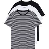 Trendyol - Tmnss19Bo0007 - T-shirt - Marineblauw-Zwart-Wit - 100% Katoen - 3-Pack