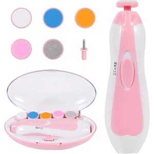 GOODEVN Baby Nail Trimmer Electric - Ultra Quiet & Safe Newborn Nail Clipper Kit with LED Light | 6 Replaceable Grinding Heads for Infant, Toddler & Adults | Painless Fingernail & Toenail Care (Pink)