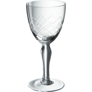 J-Line wijnglas Gegraveerd - glas - 4 stuks