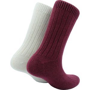 The Sockmaker sokken dames 36-41 - 2-pack Cashmere - duurzaam - Burgundy and Cream