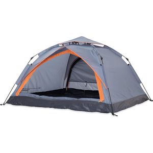 Lumaland Pop Up Tent Werptent Voor Met 2 Ingangen 210 X 190 X 110 Cm - Grijs - 3 Persoons