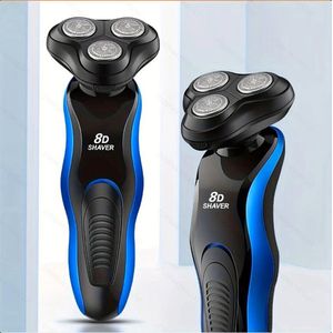 3koppen 8D Scheerapparaat - Usb Oplaadbare Scheerapparaat - Gezicht/Baardtrimmer + Body Shaver - Voor perfecte Lichaamshaar verzorging - Unisex - Kleur: Zwart/Blauw