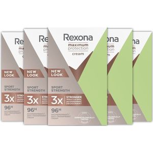 Rexona Deo Creme - Maximum Protection Sport Strength - 5 x 45 ml