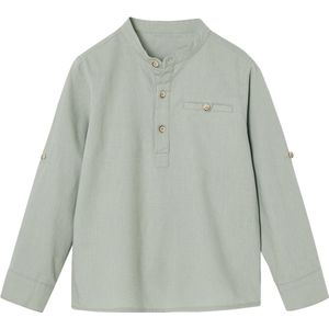 Overhemd - Lichtblauw - Katoen/Linnen - Lange Mouwen