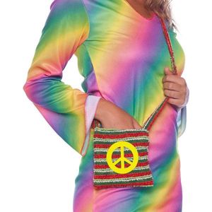 Folat - Hippie Shoulderbag Yellow - Carnaval - Carnaval kostuum - Carnaval accessoires