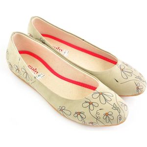 Goby - Daisy Charm Dames Ballerina's met Bloemenprint - Maat 39