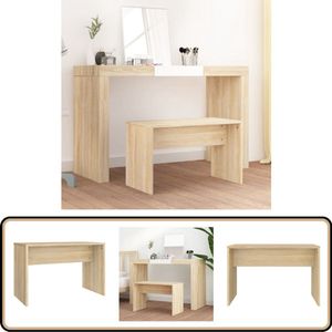 vidaXL Kaptafelkruk - 70x35x45 cm - Sonoma eiken Kaptafelkruk - Kaptafel - Make-upstoel - Stoel - Bruine Meubels