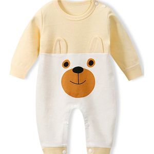 BoefieBoef Schattig Baby Dieren Romper Beer Bruin Boxpakje - Zacht Katoenen Babykleding 0-12 Maanden - Jumpsuit Kinderen - Pyjama - Speelpak - Outfit - Babybody - Babypakje Drukknoopsluiting - Jongen Meisje - Perfect Kraamcadeau - 0-1 jaar