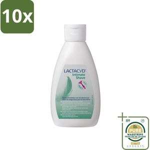 10 x Lactacyd – Intimate Shave – Scheerlotion – 200 ml - Grootverpakking - Intieme Scheerlotion - Scheerlotion Intieme Zone - Gevoelige Huid - Scheerbultjes - Irritaties