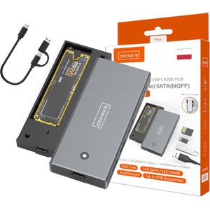 Zenwire - MC401 - USB-C Hub - M.2 SSD Behuizing - Multiport 2x USB-A - Tot 10 GB/s - Tot 8 TB