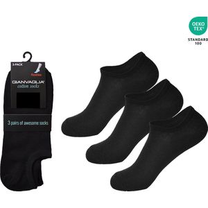 12 paar sneaker / footies sokken zwart maat 35-40 Gianvaglia Oeko-Tex