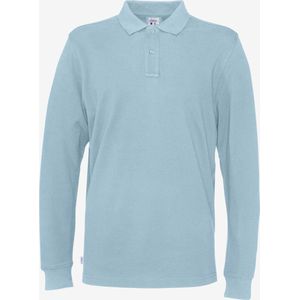 Cottover POLO PIQUE LONG SLEEVE MAN - GOTS GECERTIFICEERD 141018 - Lichtblauw - 4XL
