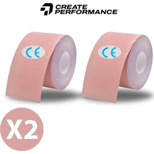 CREATE PERFORMANCE - Kinesiotape - Fysio Tape - Sport tape - 2 Stuks - Beige
