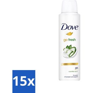 Dove Go Fresh - Deospray - Komkommer - 150 ml - Bulkverpakking - 15 stuks