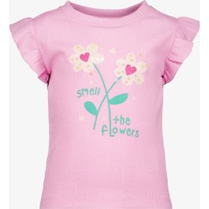 TwoDay meisjes T-shirt roze met bloemen - Maat 92
