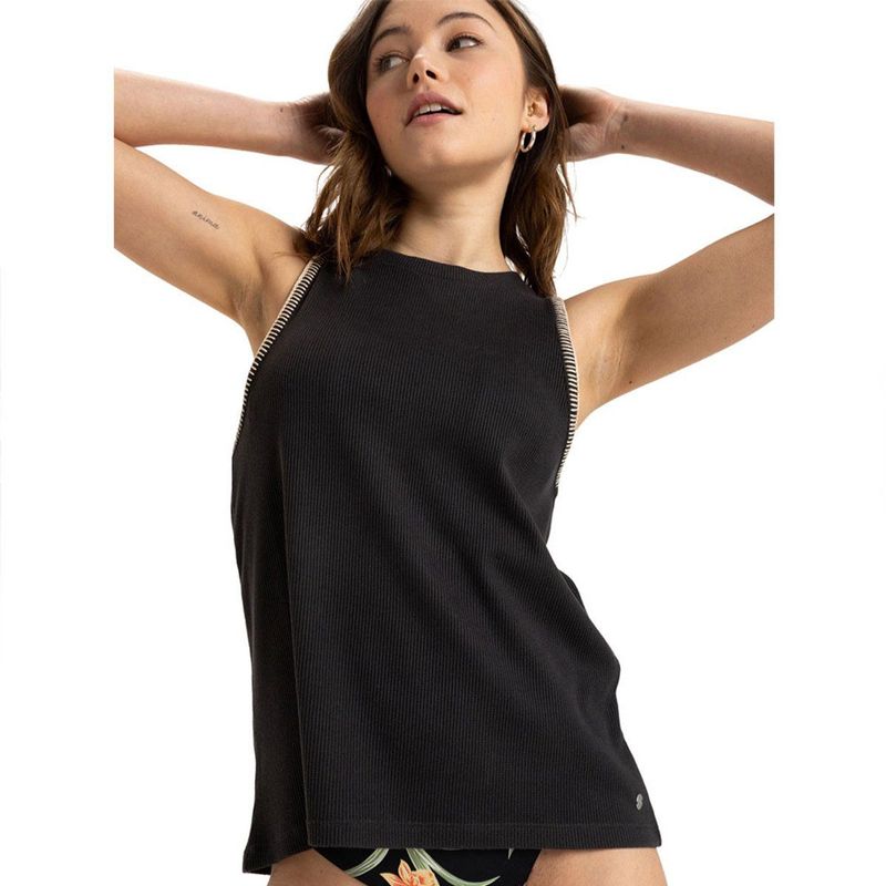 Roxy - Women's Better Days Tank Top - Grijs/Zwart - 60% Katoen, 40% Polyester