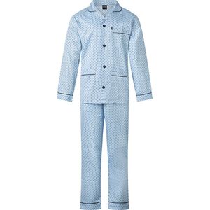 Gentlemen - klassieke heren pyjama 9435 met doorknoop - 100% katoen - blue - maat 62