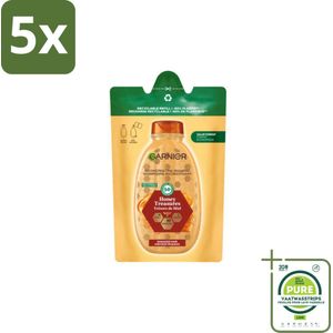 5 x Garnier - Loving Blends - Shampoo Refill - Honing Goud - Beschadigd & Breekbaar Haar - 250 ml - Grootverpakking - Herstellende Shampoo - Shampoo Voor Beschadigd Haar - Shampoo Voor Breekbaar Haar - Honing Shampoo - Duurzame Shampoo