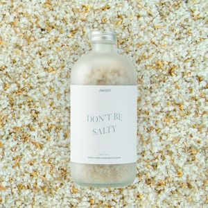 Badzout 'don't be salty' - Lemongrass & kamille - 500 ml - Parfum - De Beste Mama - Omdat je het verdient - De Liefste Mama - Cadeauset - Moederdag - Geschenk - Cadeau - Zen - Zelfliefde - Moment van Rust - Me-time - Badkamer - Geschenk - Cadeau