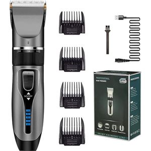 Haarknippers voor Mannen Professionele - draadloze kapper knippers voor het knippen van baard trimmer - USB oplaadbare haarknippers met LED - display - elektrische haarknipset voor familie kinderen