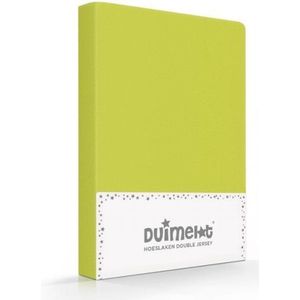 Romanette Hoeslaken - Limoen Groen - 100% Zachte Dubbel Jersey - 60x120 + 70x140/150